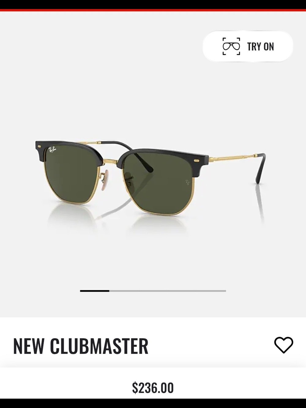 Ray-Ban New Clubmaster Sunglasses in Black & Gold with Green Lenses